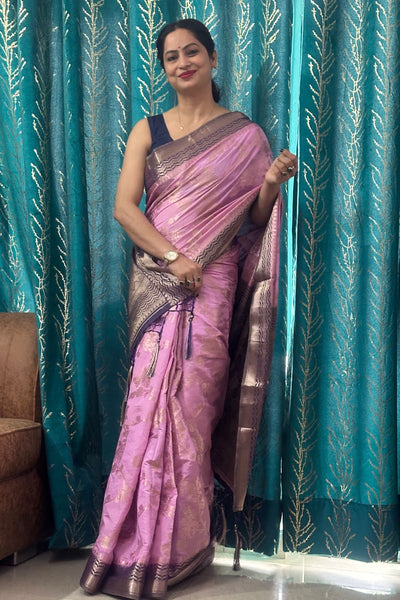 Reena Dwivedi In Banarsi Silk Saree. Available In 6 Colours.