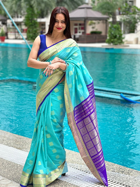 Reena Dwivedi In Chanderi Cotton Silk Golden Zari Designer Sari. Available In 3 Colours.