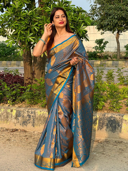 Reena Dwivedi In Kanjivaram Silk Designer Saree