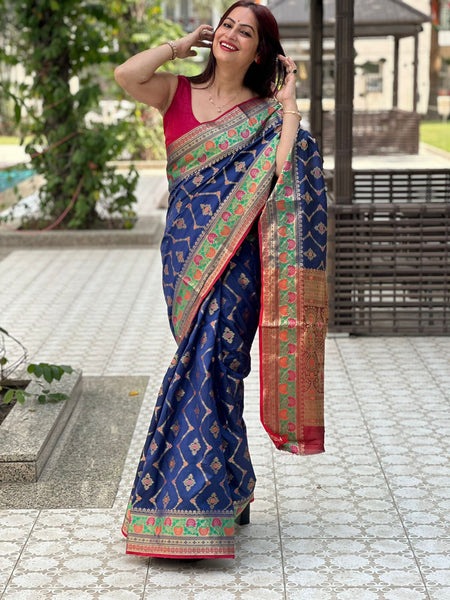 Reena Dwivedi In Banarsi Silk Saree. Available In 6 Colours