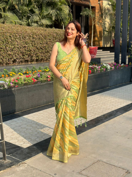 Reena Dwivedi In Banarsi Silk Saree. Available in 6 colours.