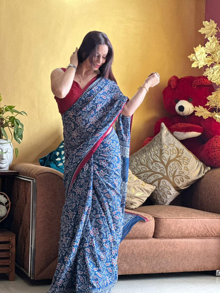 Reena Dwivedi In Ajrakh Cotton Saree