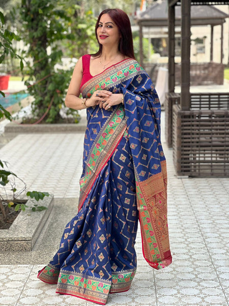 Reena Dwivedi In Banarsi Silk Saree. Available In 6 Colours