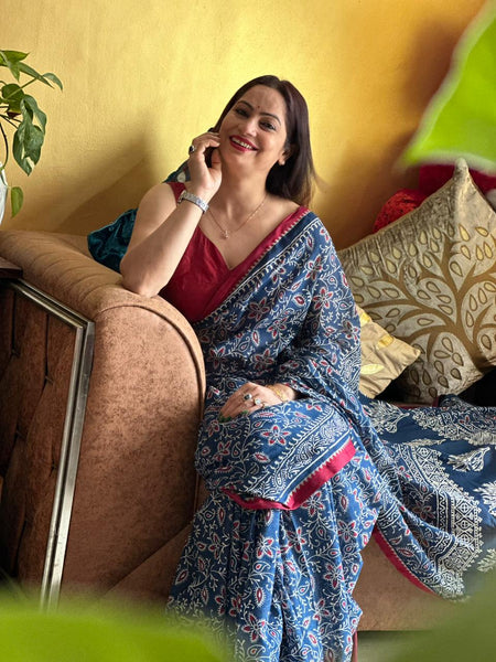 Reena Dwivedi In Ajrakh Cotton Saree