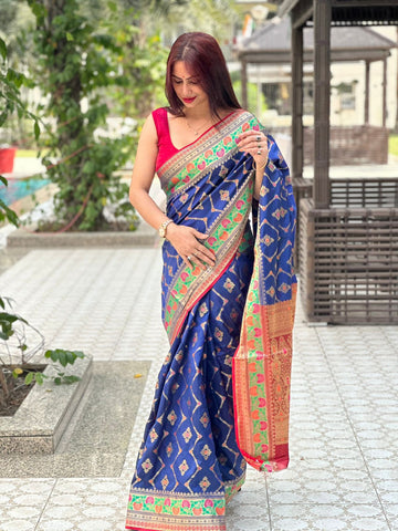 Reena Dwivedi In Banarsi Silk Saree. Available In 6 Colours