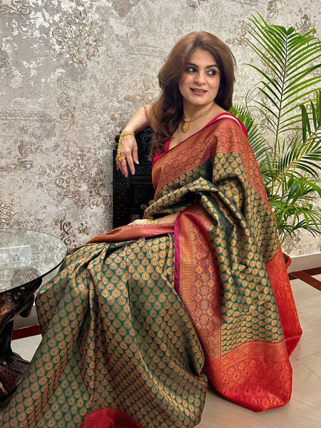 Naveena Kapoor In Kanjivaram Silk Saree. Available In 3 Colours