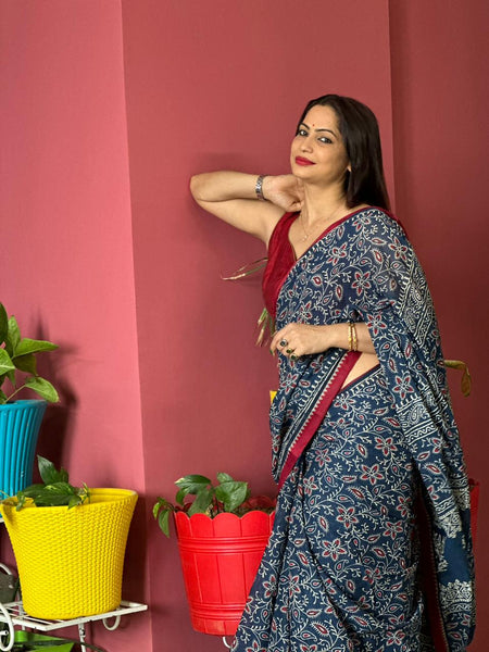 Reena Dwivedi In Ajrakh Cotton Saree