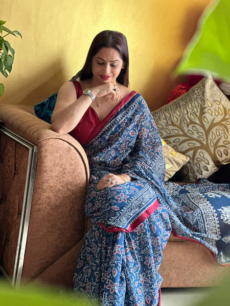 Reena Dwivedi In Ajrakh Cotton Saree