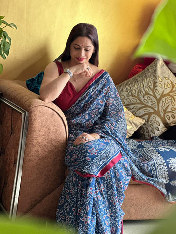 Reena Dwivedi In Ajrakh Cotton Saree