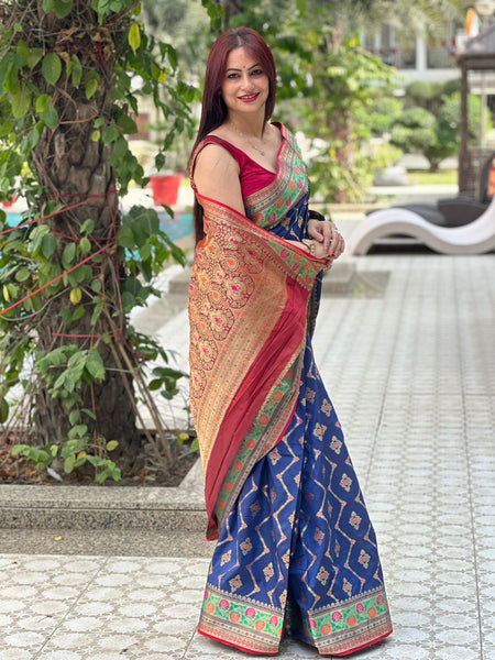 Reena Dwivedi In Banarsi Silk Saree. Available In 6 Colours
