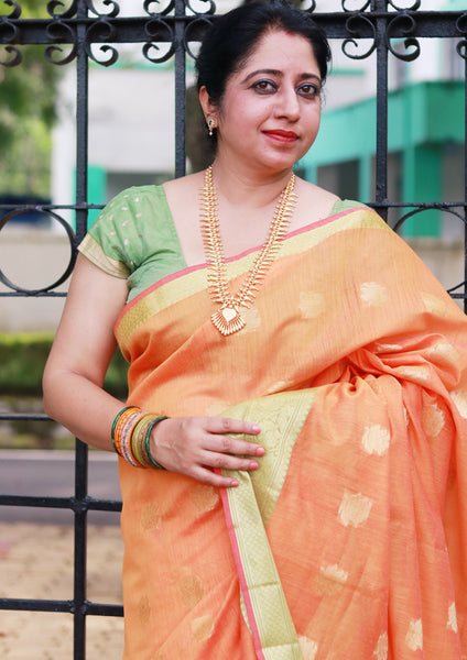 Ramya Pathak In Designer Linen Saree With Zari Pallu
