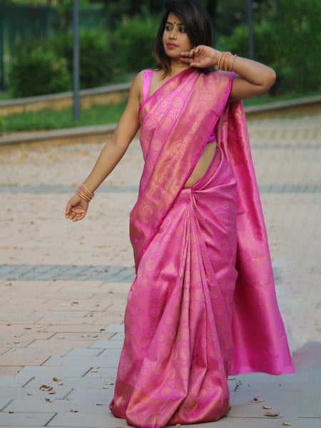 Megha Rathod In Kanjivaram Silk Designer Saree. Available In 5 Colours.