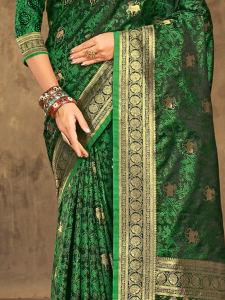 Reena Dwivedi In Banarsi Silk Designer Saree. Available In 4 Colours.