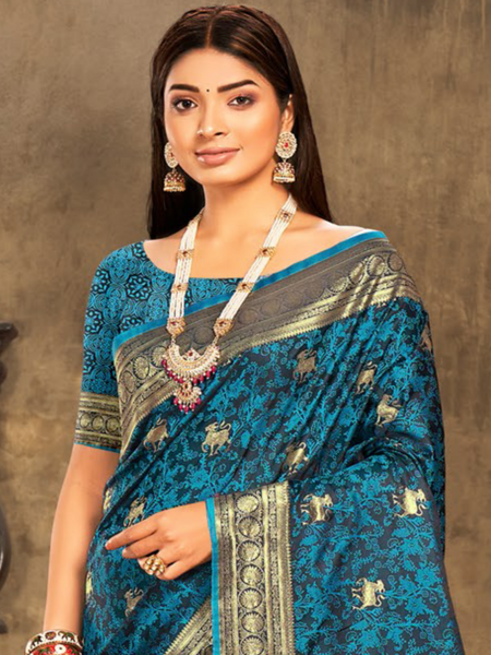 Reena Dwivedi In Banarsi Silk Designer Saree. Available In 4 Colours.