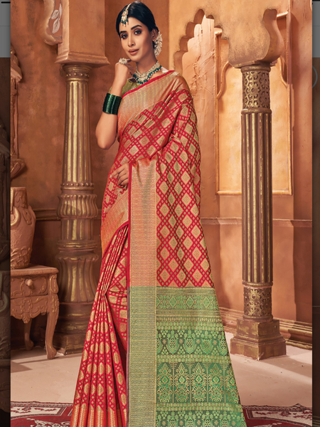 Reena Dwivedi In Patola Silk Saree. Available In 8 Colours.