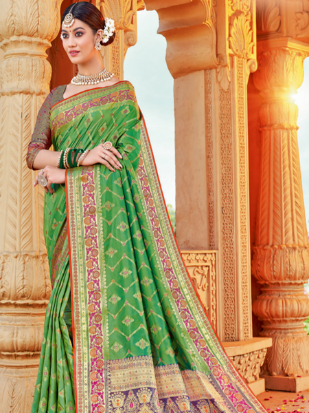 Reena Dwivedi In Banarsi Silk Saree. Available In 6 Colours