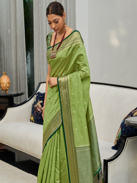 Reena Dwivedi In Banarsi Silk Saree. Available In 5 Colours.