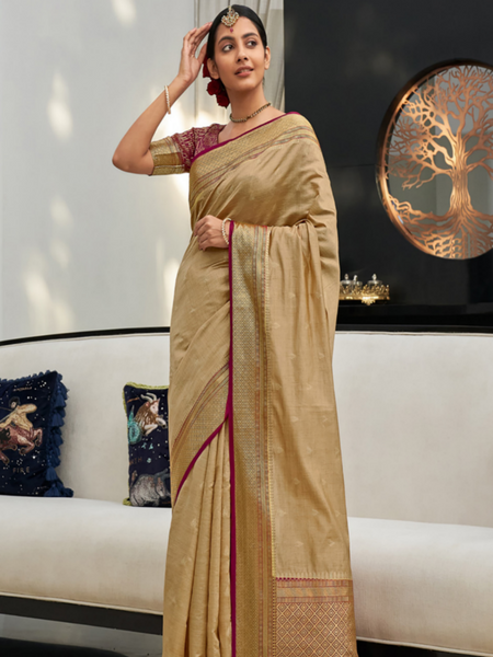 Reena Dwivedi In Banarsi Silk Saree. Available In 5 Colours.