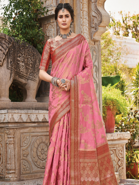 Reena Dwivedi In Banarsi Silk Saree. Available In 6 Colours.