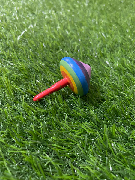 Wooden Spinning Top - Rainbow Colour