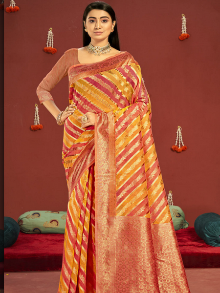 Reena Dwivedi In Banarsi Silk Saree. Available in 6 colours.
