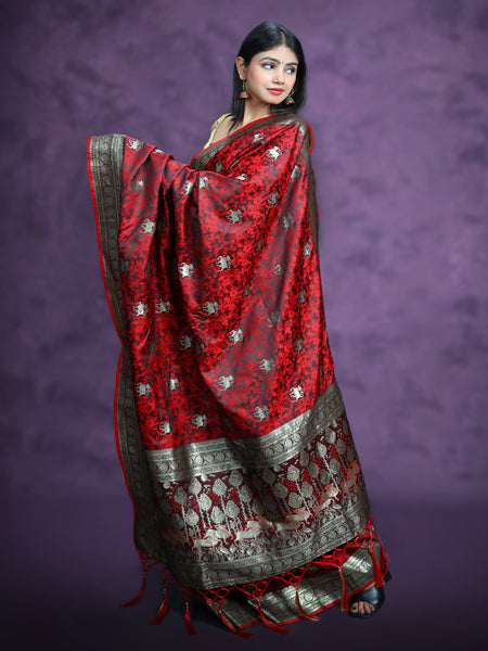 Reena Dwivedi In Banarsi Silk Designer Saree. Available In 4 Colours.