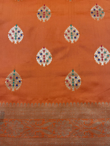 Naveena Kapooor In Banarsi Silk Saree. Available In 5 Colours.