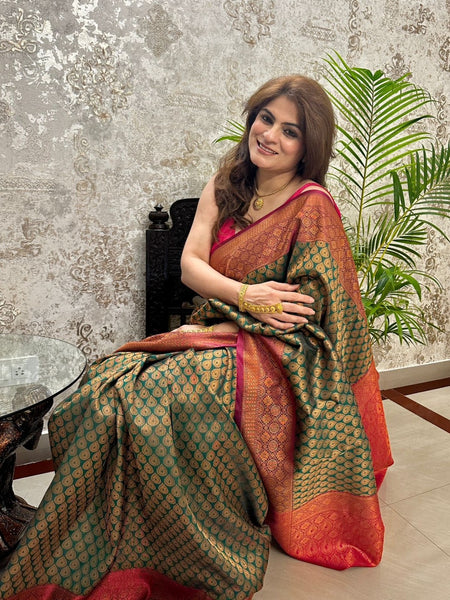 Naveena Kapoor In Kanjivaram Silk Saree. Available In 3 Colours