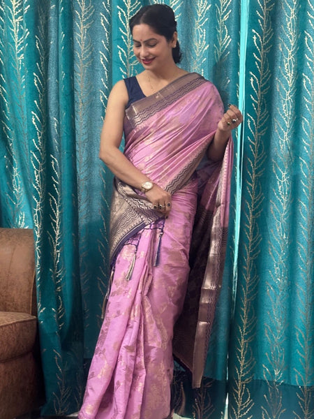 Reena Dwivedi In Banarsi Silk Saree. Available In 6 Colours.