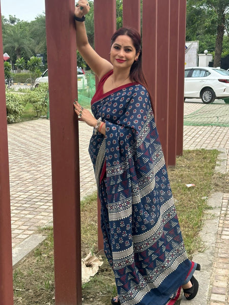 Reena Dwivedi In Ajrakh Cotton Saree