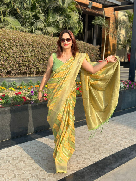 Reena Dwivedi In Banarsi Silk Saree. Available in 6 colours.