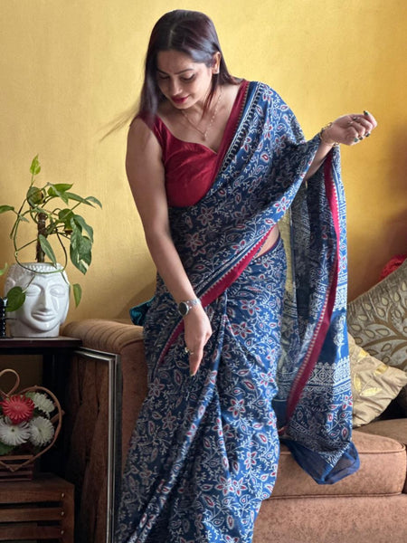 Reena Dwivedi In Ajrakh Cotton Saree