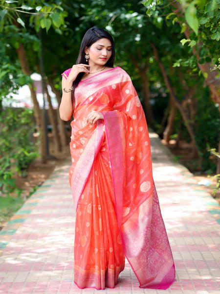 Reena Dwivedi In Banarsi Kora Silk With Contrast . Available In 3 Colours.