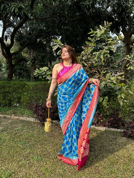 Naveena Kapoor In Banarsi Georgette Silk Saree