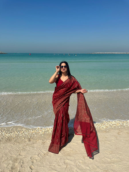 Reena Dwivedi In Chanderi Cotton Silk Saree. Available In 3 Colours