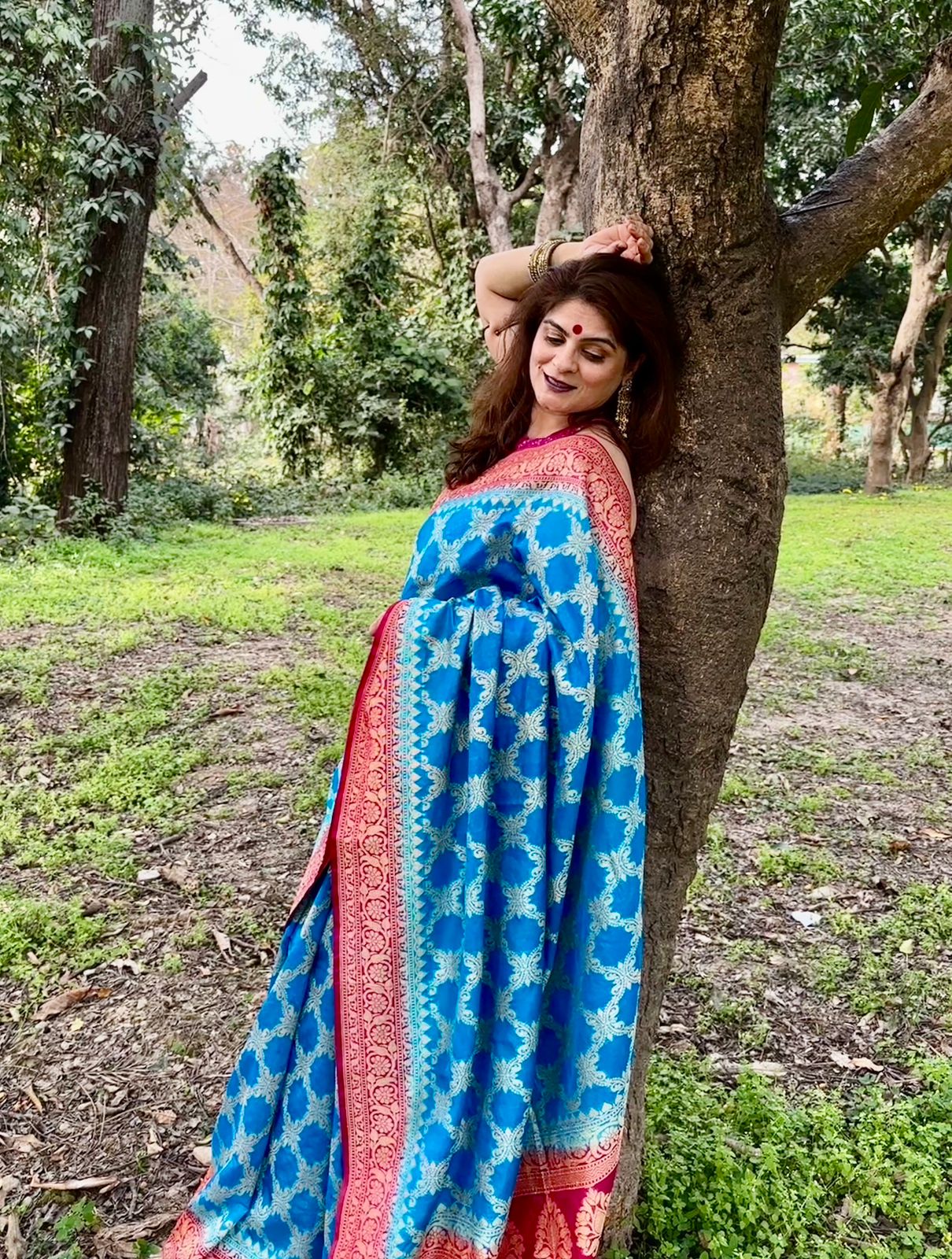Naveena Kapoor In Banarsi Georgette Silk Saree