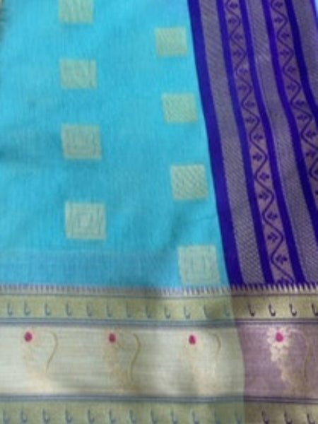 Megha Rathod In Chanderi Cotton Silk Golden Zari Designer Sari. Available In 5 Colours.