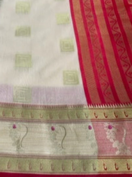 Megha Rathod In Chanderi Cotton Silk Golden Zari Designer Sari. Available In 5 Colours.