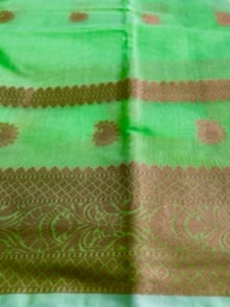 Shikha Choudhary In Yellow Chanderi Cotton Silk Saree With Copper Zari Work. Available In 6 Colours.