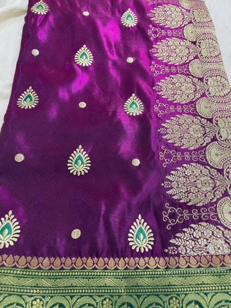 Reena Dwivedi In Banarsi Silk Saree. Available In 4 Colours.