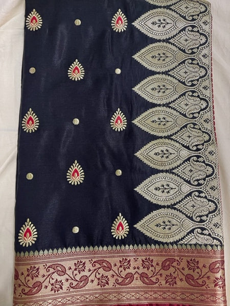 Reena Dwivedi In Banarsi Silk Saree. Available In 4 Colours.