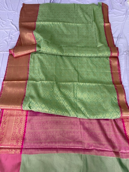Reena Dwivedi In Banarsi Georgette Silk Sari. Available In 3 Colours