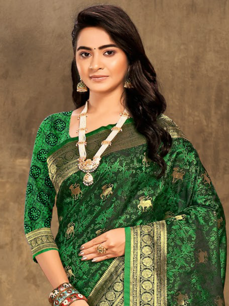 Shiksha Raghuvanshi In Handmade Red Banarsi Silk Designer Saree. Available in 4 colours.