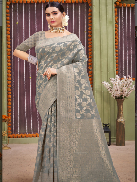 Reena Dwivedi In Designer Blended Linen Saree. Available In 6 Colours.
