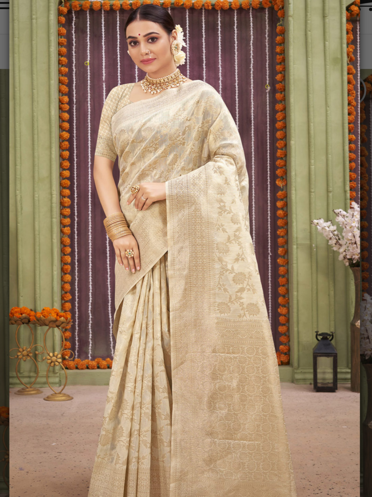 Reena Dwivedi In Designer Blended Linen Saree. Available In 6 Colours.