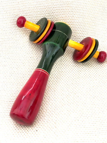 Wooden 6 Wheel Rattle