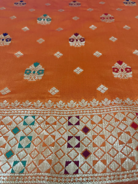 Reena Dwivedi In Banarsi Silk Saree. Available In 6 Colours.