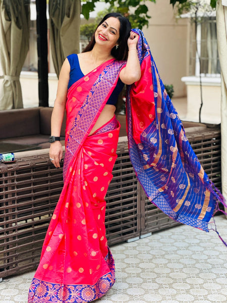 Reena Dwivedi In Banarsi Sari. Available In 4 Colours.