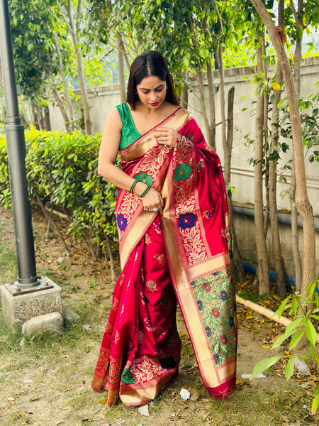 Ramya Pathak In Banarsi Silk Saree. Available In 6 Colours.