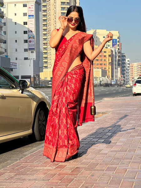 Reena Dwivedi In Chanderi Cotton Silk Saree. Available In 3 Colours